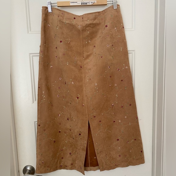 Erik Stewart maxi faux suede skirt vintage look Sz 10 - Picture 2 of 11